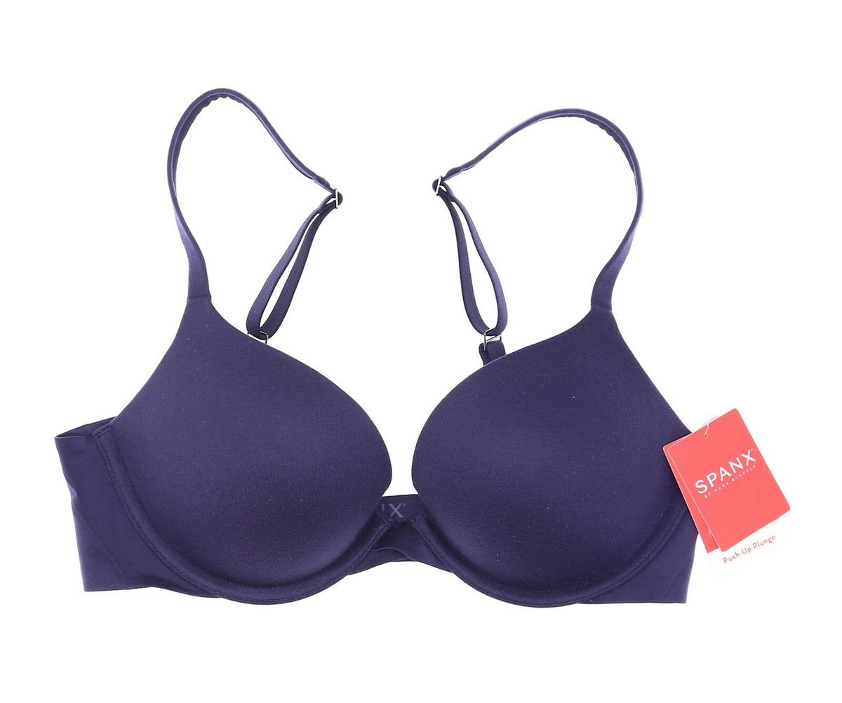 Spanx Pillow Cup Signature Push-Up Plunge Midnight Blue Bra