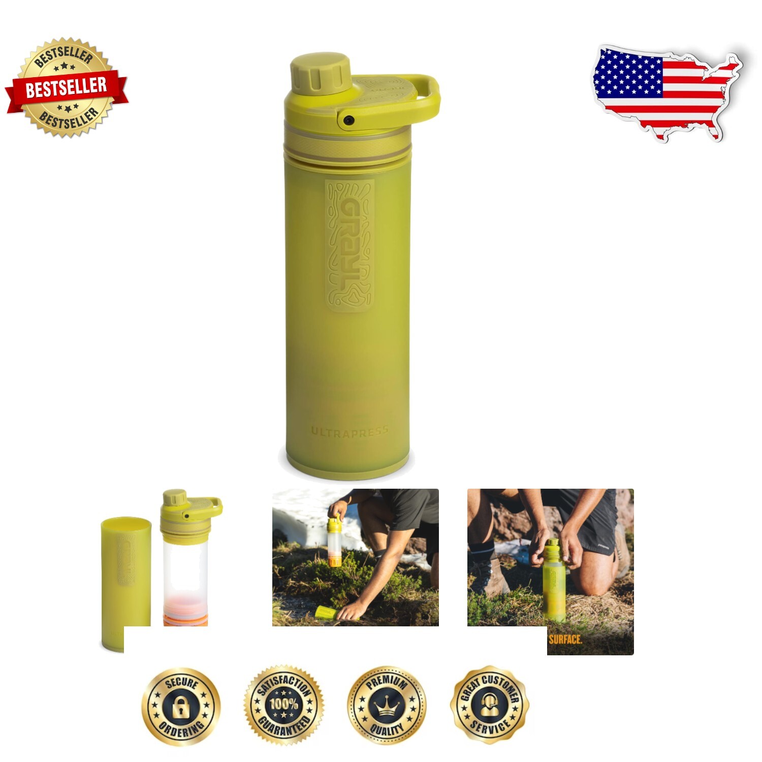 Portable Water Purifier & Filter Bottle: Safe Hydration for Hiking & Travel