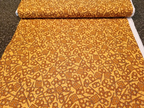 15" When in Doubt, Drink Stout Quilting Treasures Pretzel Print - Picture 3 of 3