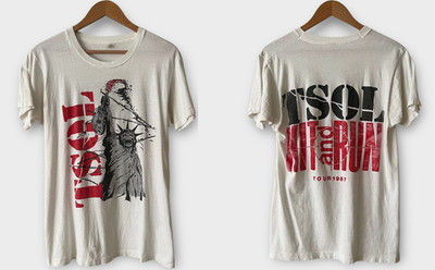 Vintage 1987 T.S.O.L. Hit and Run Tour T-Shirt Hardcore Punk Band Tee Rare S-5XL