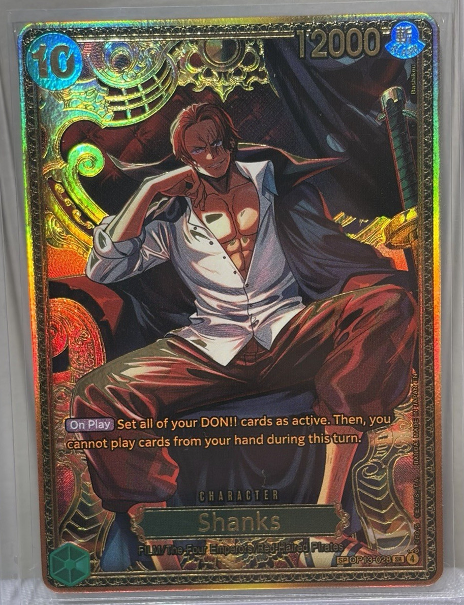 One-Piece Card Game Shanks SP OP13-028 SR Gold The World's Strongest Warriors