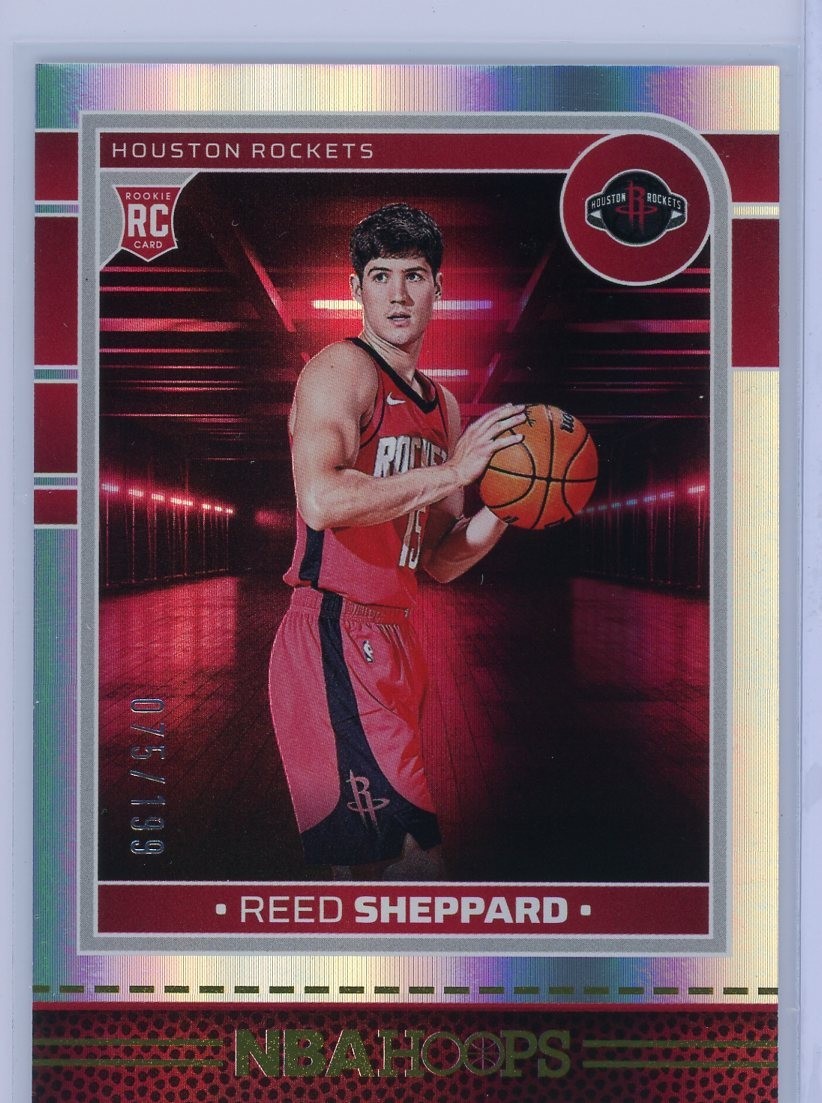 2024-25 Panini NBA Hoops Reed Sheppard Rookie Premium Box Set /199 Rockets #233