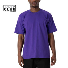 Pro Club Men's Heavyweight Cotton Short Sleeve Crew Neck T-Shirt - Purple