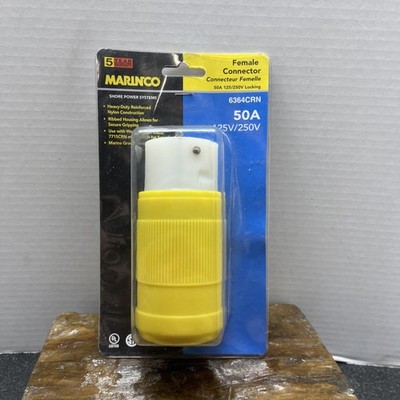 Marinco 50A 125/250V Locking Connector 6364CRN RV Ship To Shore Toy Hauler Plug