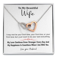 To My Wife Necklace Gift from Husband, Romantic Jewelry Birthday Gift