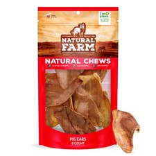 Pig Ears for Dogs 8-Count , One Ingredient: Natural Whole Pigs Ears, Air Dri...