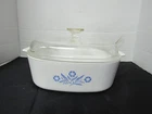 VTG Corning Ware Blue Cornflower 4 Qt Casserole Dish A-84 with Pyrex Lid A-12-C