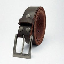 Thick Hide Full Grain Buffalo Brown Leather Belt Width 1.35" US Made New 32"-46"