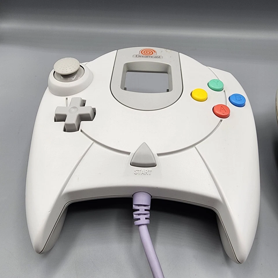 Sega Dreamcast Controle Oficial Branco/Cinza HKT-7700 Lote De 2 / OEM / Testado - Imagem 3 de 4