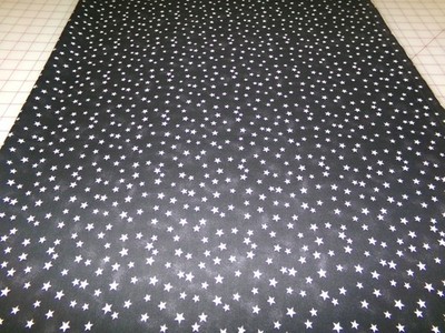 Black & White Star Fabric. Unbranded. Approx. 38x44. Shadowy Black.  M26-210