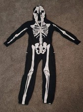 Tipsy Elves Women  s XS Skeleton Hooded One Piece Zip Costume Halloween Cosplay