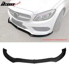 Fits 15-18 Benz W205 C-Class DP Front Bumper Lip Spoiler PP Carbon Fiber Print