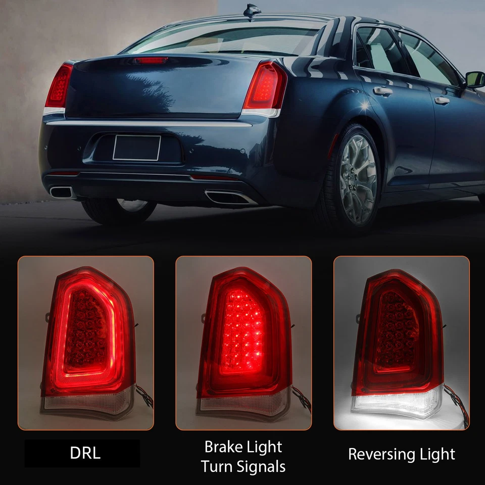 For Chrysler 300 2015-2023 Chrome Trim Full LED Tail Light Brake Lamp Passenger - Изображение 3 из 4