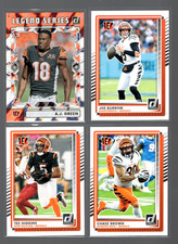 2025 Donruss Bengals Lot (4) Joe Burrow Tee Higgins Chase Brown A.J. Green NM