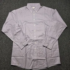 Roundtree & Yorke Men’s 16.5-36 Purple Fitted Long Sleeve Button Up Shirt Cotton