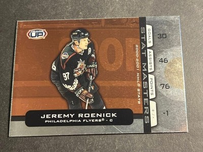 Box #44: 2002 Pacific Heads Up Stat Masters OVERSIZE PROOF Jeremy Roenick Flyers