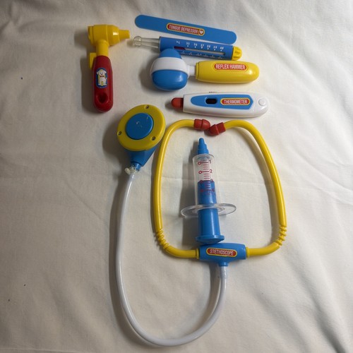 Dr. Kit Pretend Play Stethoscope Syringe Otoscope Thermometer Syringe 1993 7pc