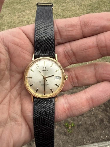 Stunning 1971 Omega Seamaster DeVille Men's 34mm Wristwatch 14k Solid Gold Case