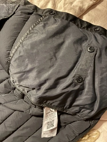 Stone Island Jacket Mens Medium Gray Down Puffer Quilted Button Front Collared image 6
