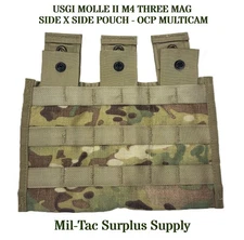 USGI MOLLE II M4 THREE MAG SIDE X SIDE POUCH - OCP MULTICAM - NEW OLD STOCK!