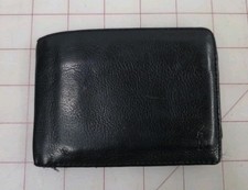 Polo Ralph Lauren Men Leather Bifold Passcase Wallet Black