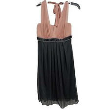 VTG Y2K Enfocus Studio Halter Mini Dress Womens 6 Pink Black Party Cocktail