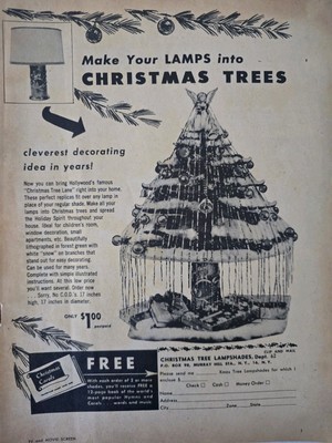 1956 Make Christmas tree lamp shades Vintage decorating decor ad