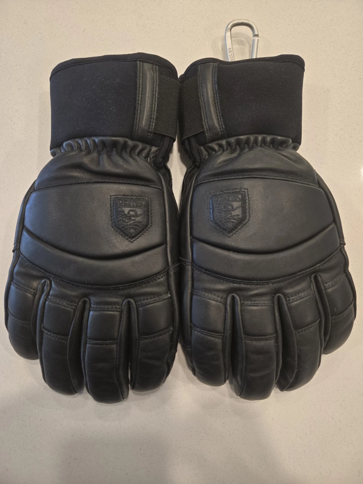Hestra Fall Line 5 Finger Gloves Black Size 9 Used Skiing Winter Leather