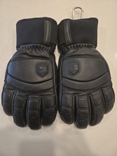 Hestra Fall Line 5 Finger Gloves Black Size 9 Used Skiing Winter Leather