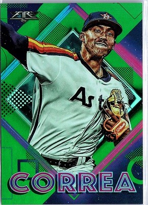 2020 Topps Fire #32 Carlos Correa Green #/199