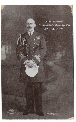 Vintage Postkarte Vizeadmiral Sir Berkeley Milne Royal Navy 1906 UK Naval