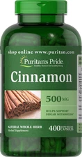 Puritan's Pride Cinnamon 500 mg - 400 Capsules
