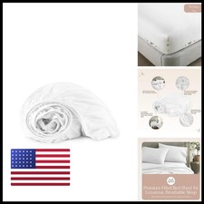 Whisper Organics King Fitted Sheet Deep Pocket Organic Cotton 300TC White