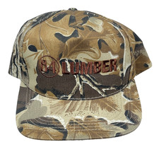Vintage 84 Lumber Hat Cap Snapback Advantage Timber Camo USA Made 90s Brown Br
