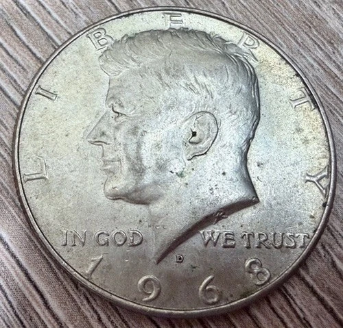 1968-D Kennedy Half Dollar • 40% Silver • Circulated • Nice Details • No Reserve