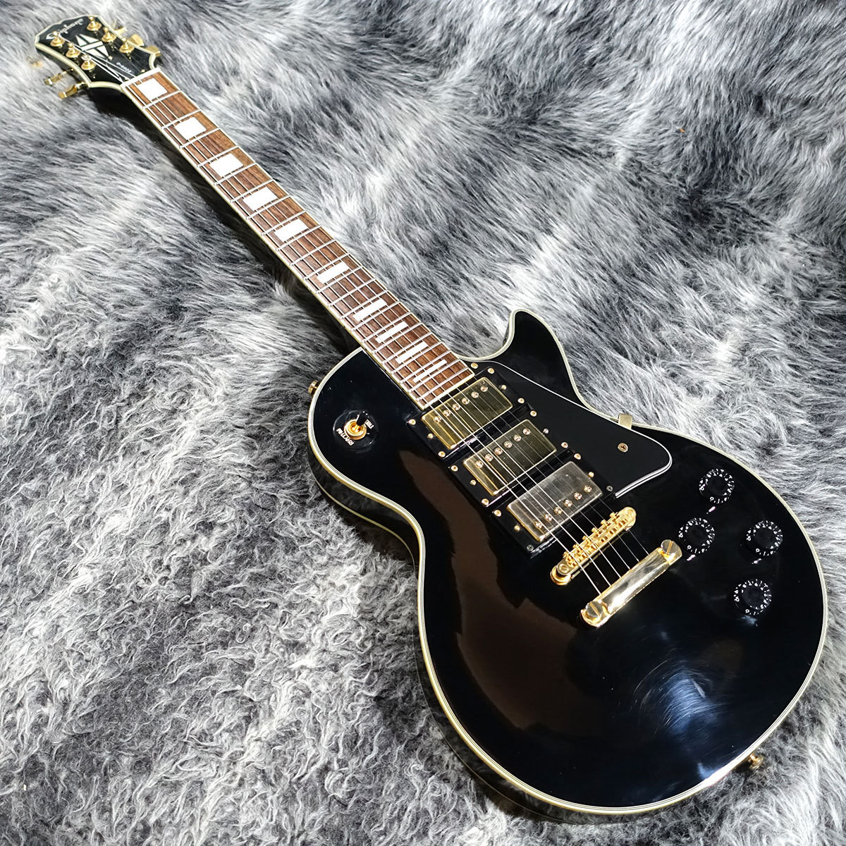 Epiphone レスポールカスタム 3pu ［Ebony］ Epiphone Les Paul Custom Ebony 3PU Electric Guitar Free