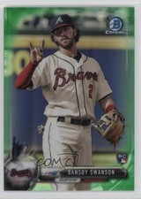 2017 Bowman Chrome Green Refractor 2/99 Dansby Swanson #86 4d3