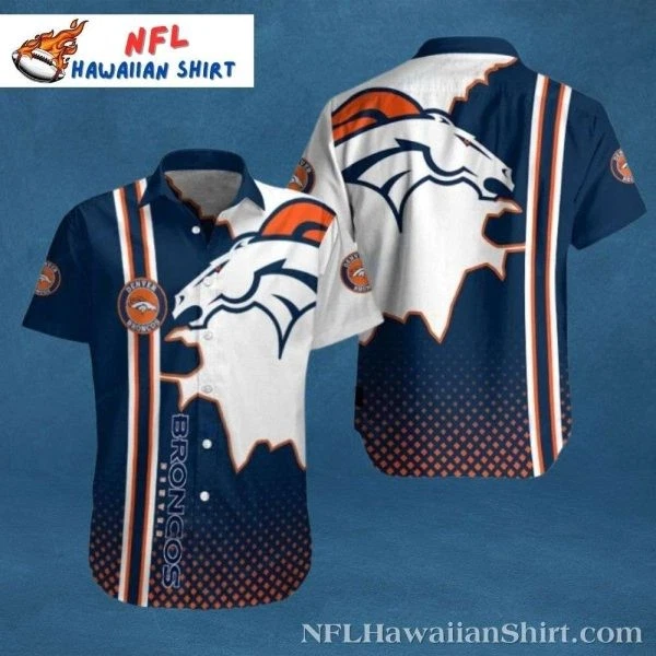 Denver Broncos Classic Crest And Dot Pattern Hawaiian Shirt