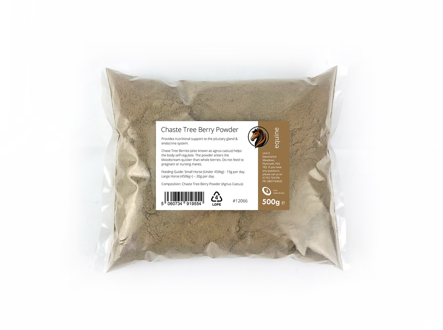 Chaste Tree Berry Powder 500g - Agnus Castus, Supplement, Equine.