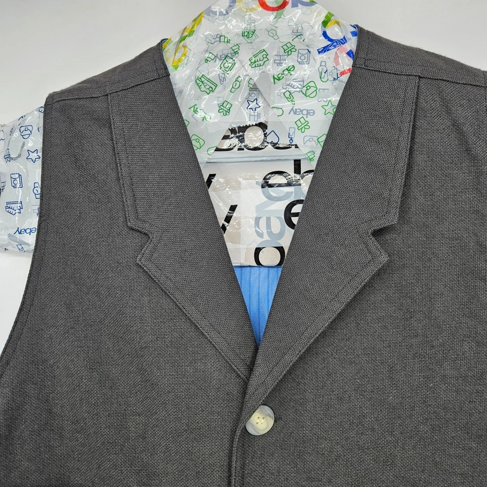 Chaleco Vintage Frontier Classics Para Hombre Extra Grande Negro Mezcla de Lino Vaquero Occidental Foto 2 de 4