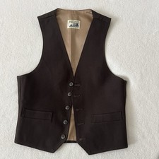 Angels Flight 70s Vintage Brown Suit Vest Size 34 USA Disco Waistcoat