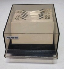 Vintage Rolodex CBC-100 Business Card File Smoked Acrylic Desktop Organizer USA