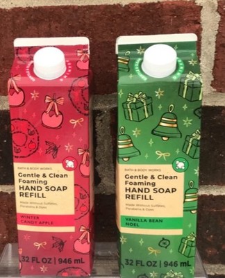 NEW! Bath & Body Works WINTER CANDY APPLE/VANILLA BEAN NOEL Soap Refill-Set of 2