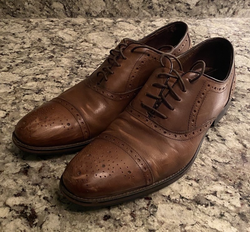 Johnston & Murphy Men's Tyndall Cap Toe Oxford Style 20-0714 9.5 Brown Tan