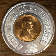 1959 D Lucky Penny Keep Me And Never Go Broke A&P 100th Anniversary 1859 - 1959