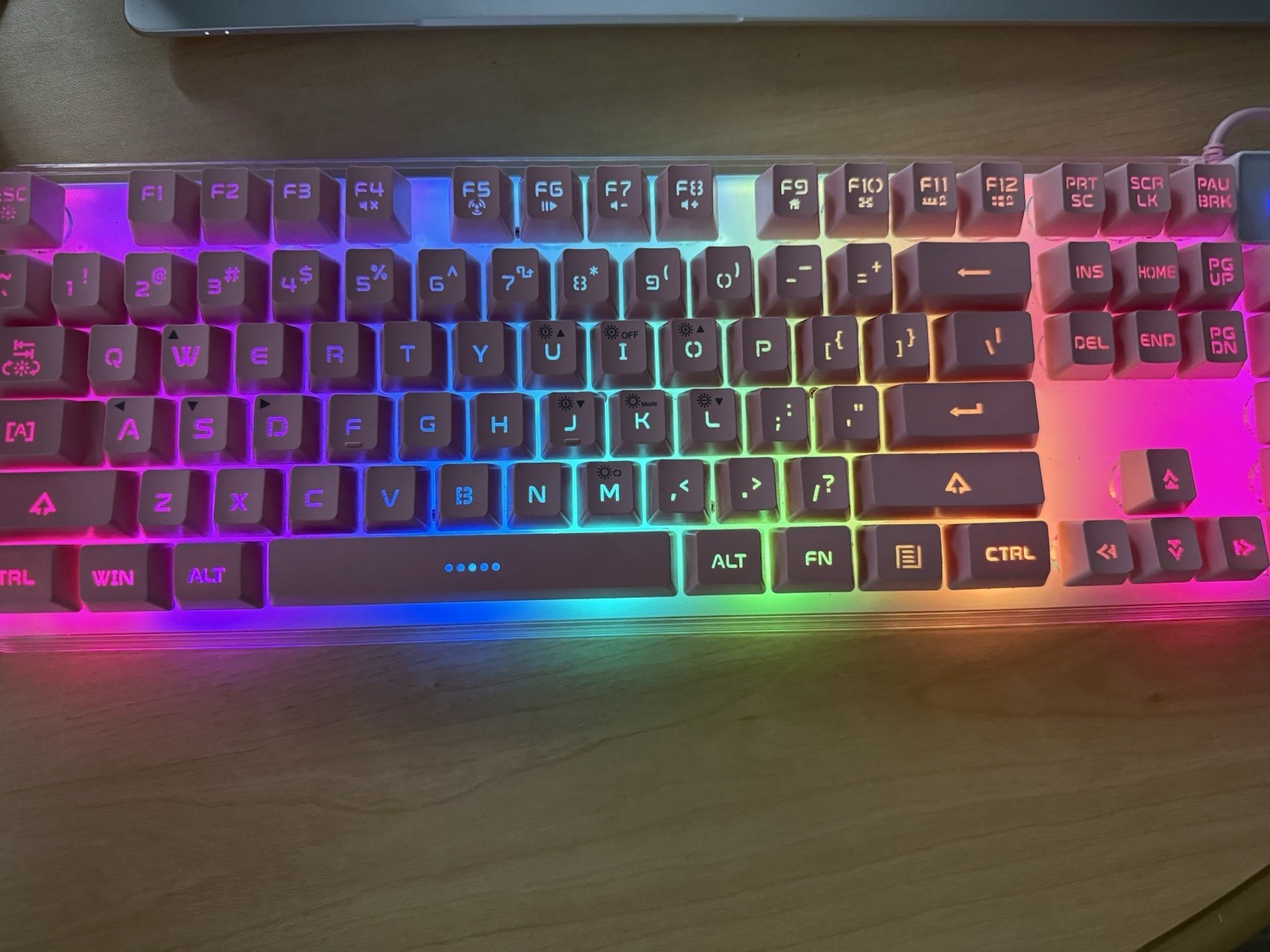 Magegee Gaming Keyboard, K1  LED Backlit Keyboard with 104 Keys Pink Keys