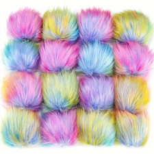 Kunstfell Pompon Flauschige Bommel 10 Cm Kugeln Für Mütze Schlüsselanhänger 3