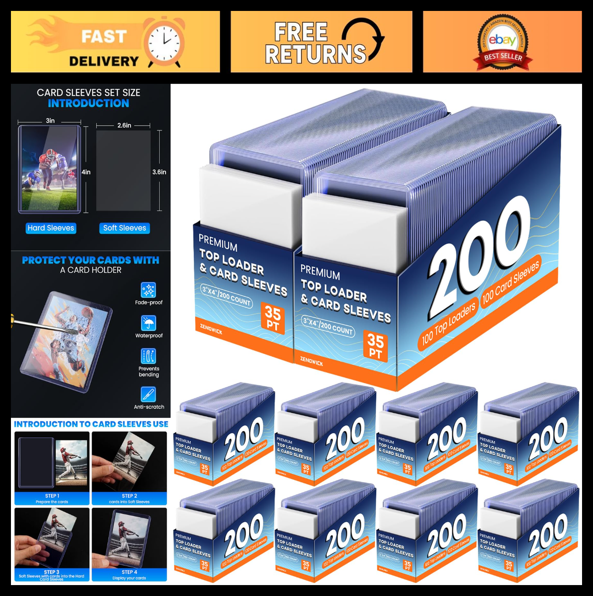 card sleeve vs top loader Amazon.com: Foluck 9 Pocket Top Loader Binder, Holds 252 Toploaders, 200Pcs Top  Loaders & Card Sleeves Included, Side-Loading Trading Card Binder, Premium  Collection Album for Pokemon, TCG, MTG, Sports Cards : Toys
