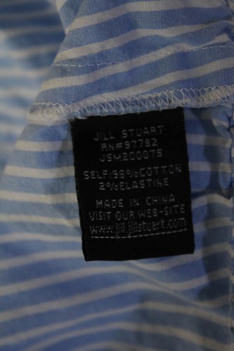 Jill Jill Stuart Womens Stripe Madison Cropped Blouse Blue Size 10 11124350 - Picture 4 of 6