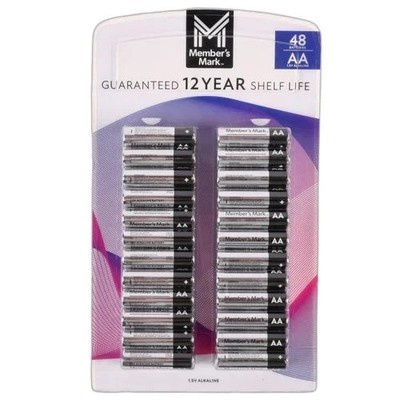 Member's Mark  AA Alkaline Batteries - 48 Pack  - EXP 2040 - Energizer Made